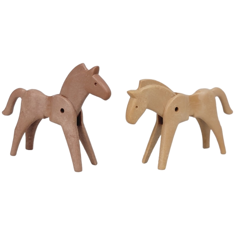 Playmobil Horse Figures 2.5" Set of 2 - Geobra 1974